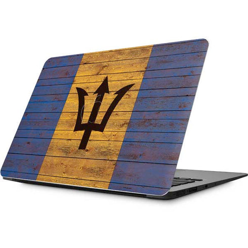 Barbados Flag Dark Wood Apple MacBook Skin